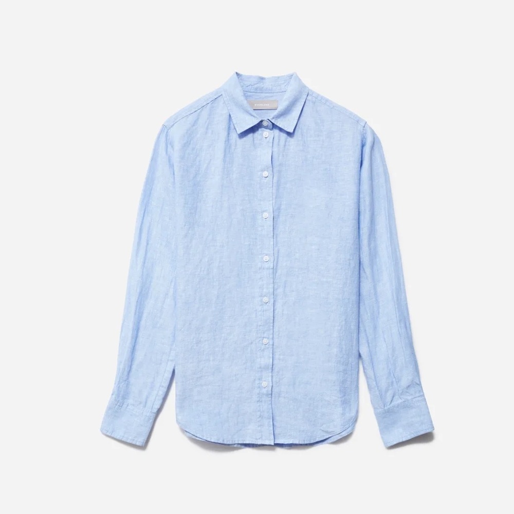 Everlane Relaxed Linen Shirt in Classic Blue
